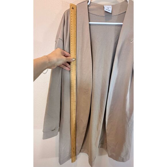 Gymshark + Whitney Simmons Tan Drop Shoulder Long Open Front Cardigan Women's XS - Picture 9 of 12